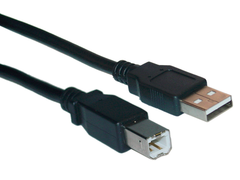 6ft USB 2.0 A Male to B Male Cable - Black - Click Image to Close